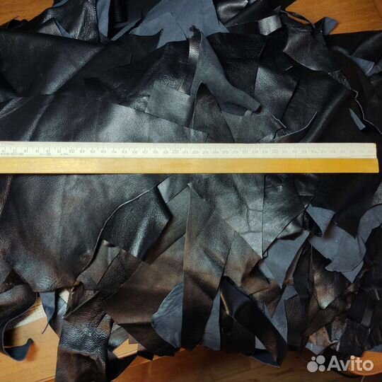 Куски тонкой кожи, чёрная, натуральная