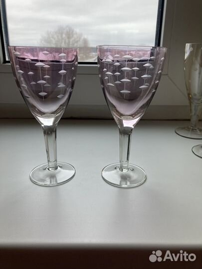 Бокалы, рюмки марганцевое стекло 60-70е