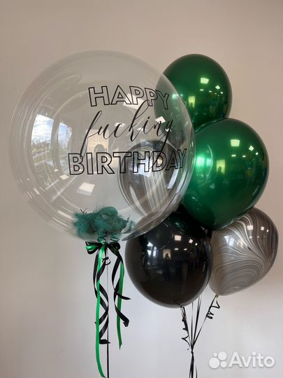 Воздушные шары в зеленых оттенках