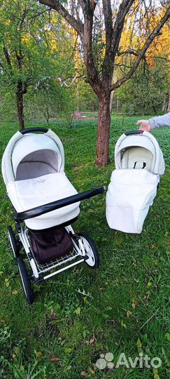 Коляска 2 в 1 индиго экокожа