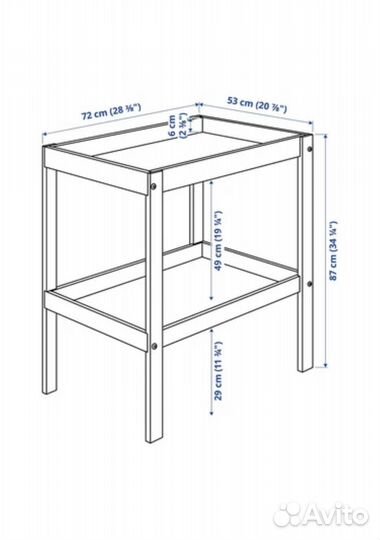 Пеленальный столик IKEA с матрасом