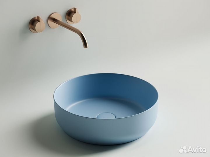 Раковина накладная голубая Ceramica nova Element