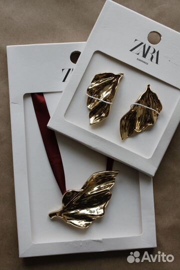 Колье ожерелье zara лист