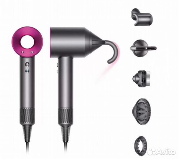 Фен Dyson Supersonic HD08 Розовый (5 насадок)