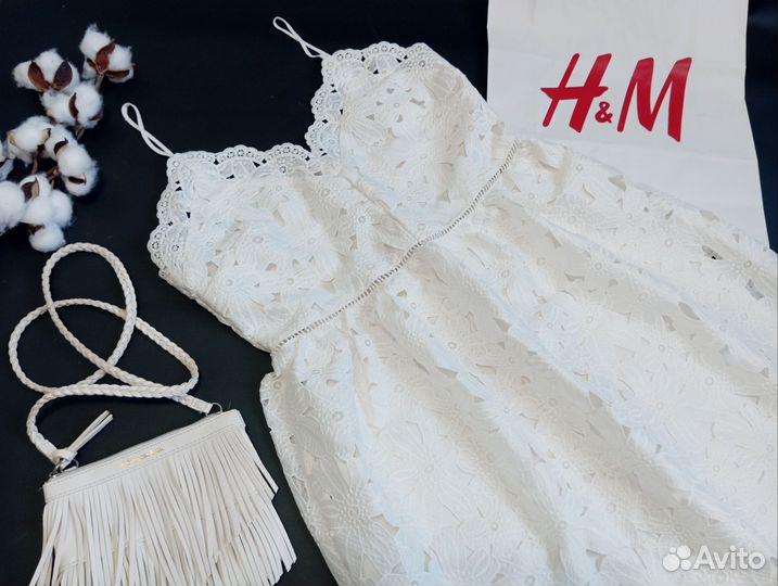 Hm платье белое женское новое 44 46