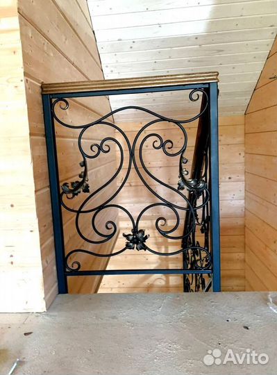 Лестничные перила кованные с монтажем