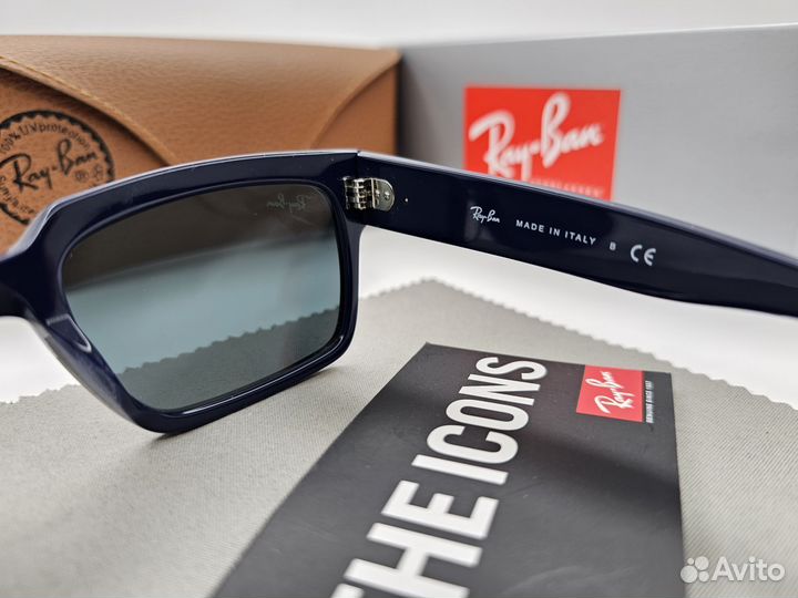 Очки Ray Ban 2191-F Inverness Blue Чёрное Стекло