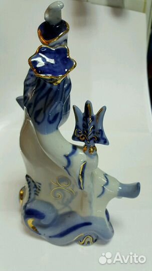 Статуэтка Нептун (Морской царь) СССР, гжель