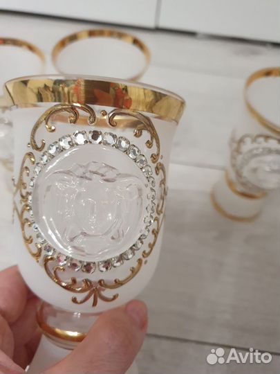 Богемское стекло фужеры стразы versace