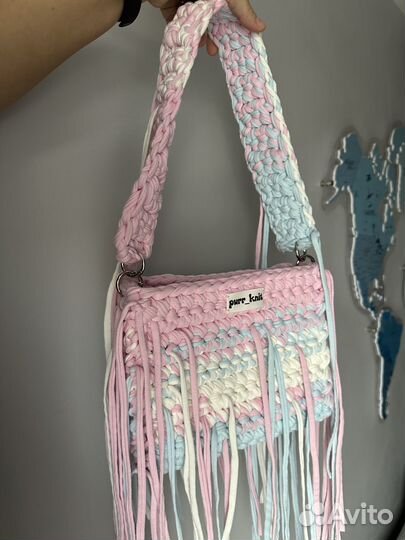 Сумка пинтерест трендовая вязаная purr knit
