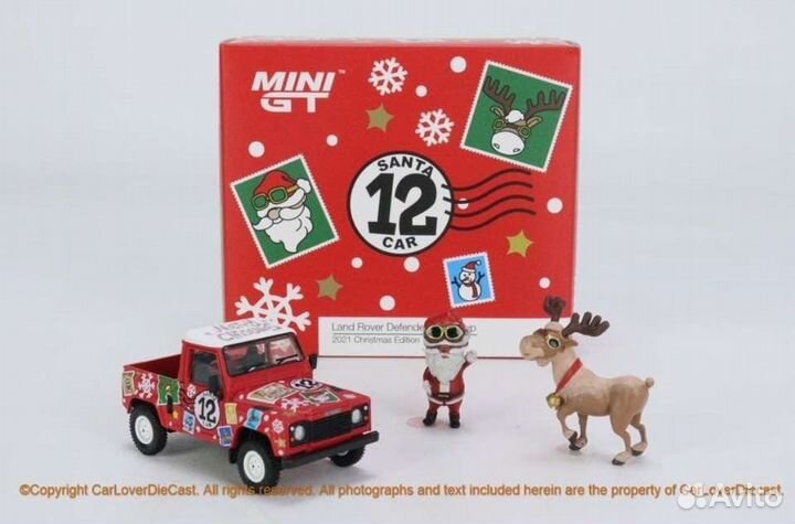 Mini GT Land Rover Defender 90 Pickup Christmas Ed