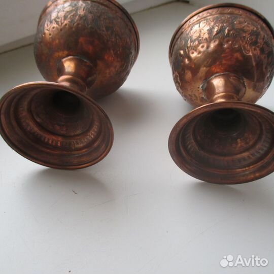 Медные старинные чаши