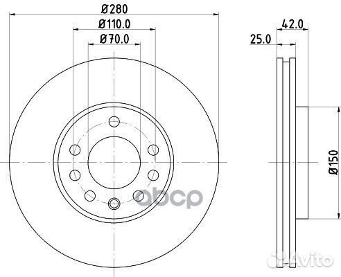 Диск тормозной opel astra G/H 98-09/meriva 03