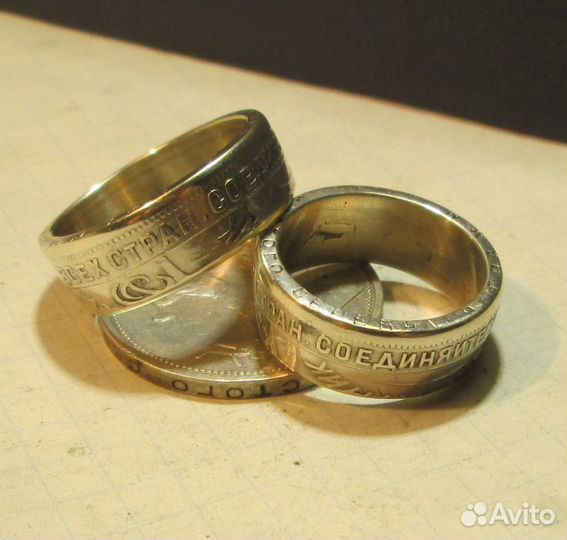 Кольцо из серебряной монеты полтинник 1924 г