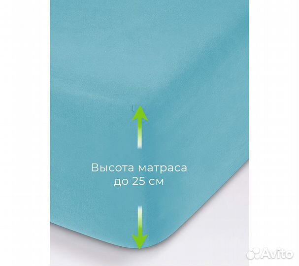 Простынь GoodNight Трикотаж 180х200х20 Бирюза на р