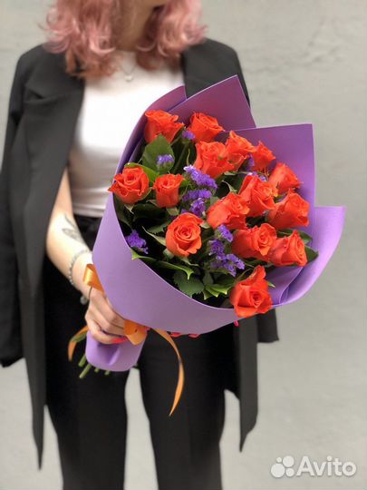 Букет из роз «Лед и пламя»