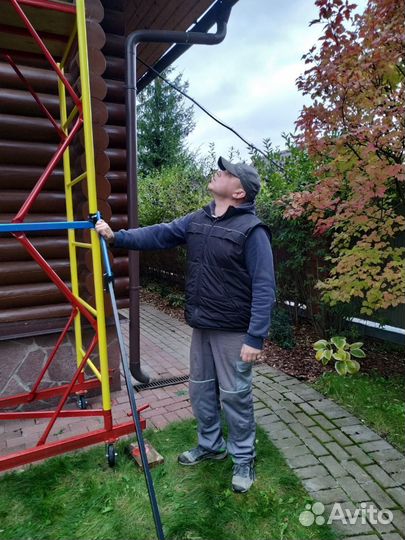 Шлифовка и покраска деревянного дома. Теплый шов