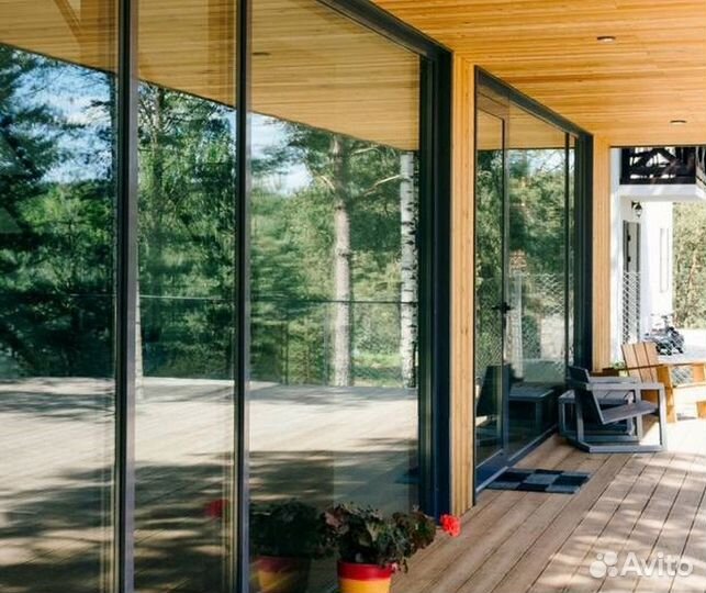 Алюминиевые окна в коттедж