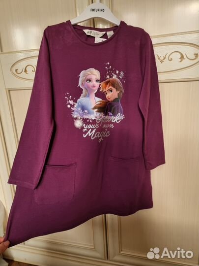 Леггинсы / Платье H&M комплект Frozen 128