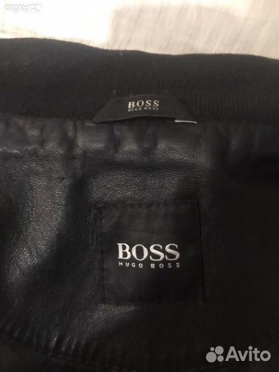 Кожаная куртка,мужская, hugo boss