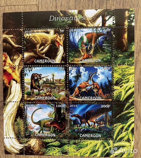 Марки,блоки. Динозавры. Лот 2