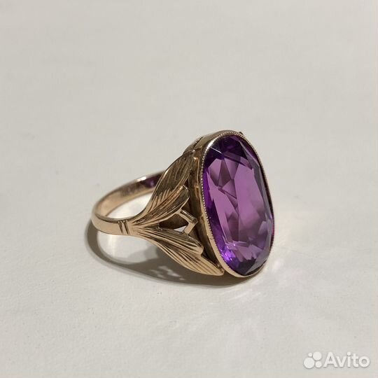 Золотое кольцо 583 аметист