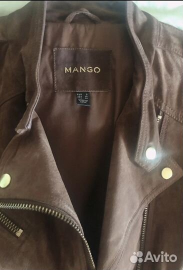 Кожаная(замша) косуха Mango
