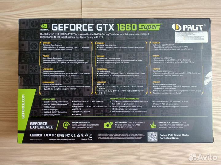 Видеокарта Palit GeForce GTX 1660 super Gaming Pro