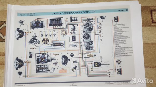 Газ 52 электропроводка подключение копия оригинальных плакатов устройство газ 69 формат... купить в Нефтекамске Ави
