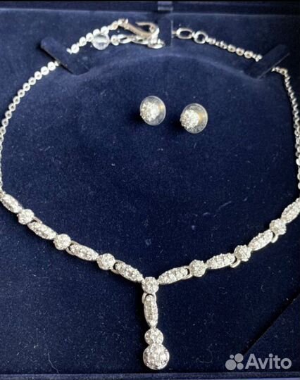 Swarovski колье комплект оригинал серьги цепочка