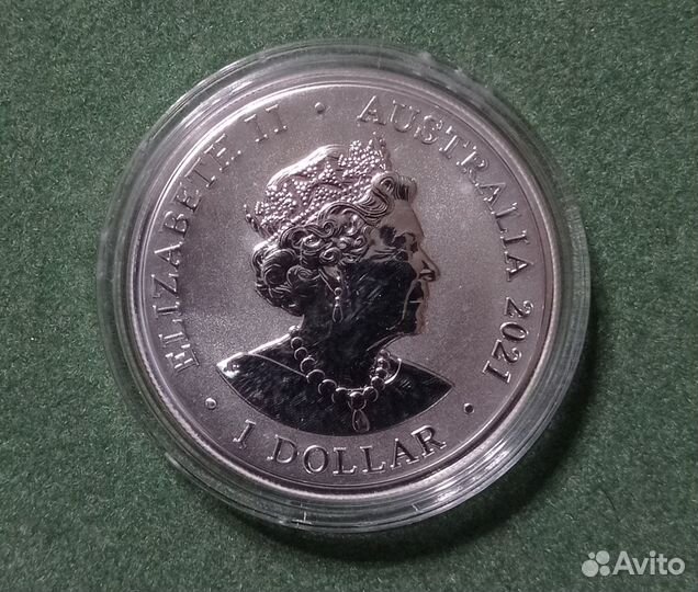 Монета Австралия 2021 Дельфины Фрейзер Серебро