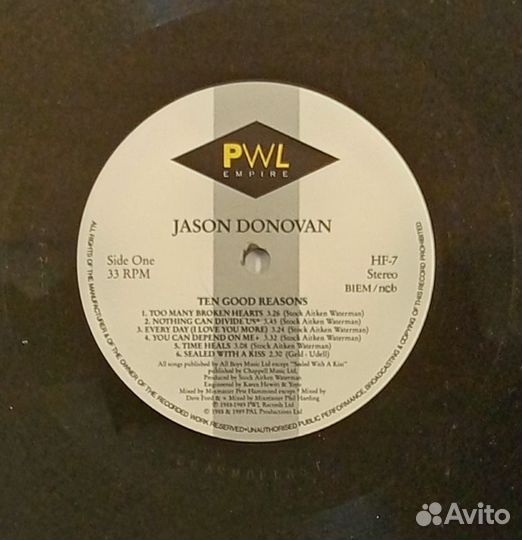 LP Jason Donovan – Ten Good Reasons / EU / 1989