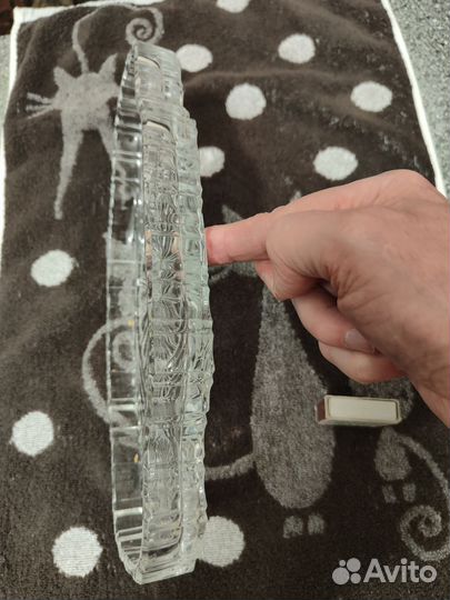 Хрустальный поднос 30*15 см