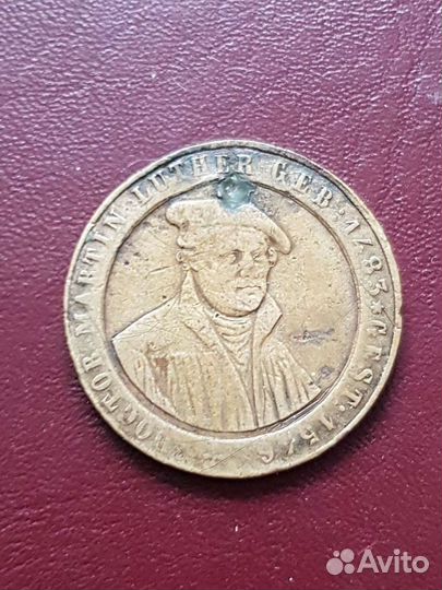 Памятный жетон М. Лютера 1883