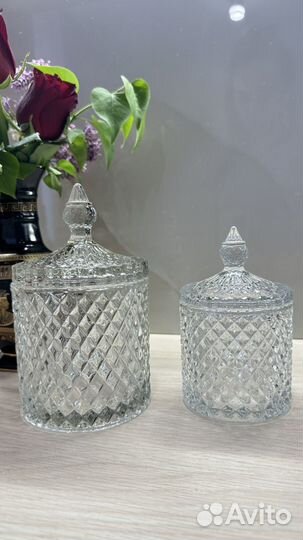 Сахарница ваза для конфет интерьерная стекло