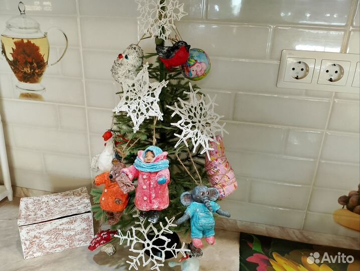 Ватные игрушки на елочку