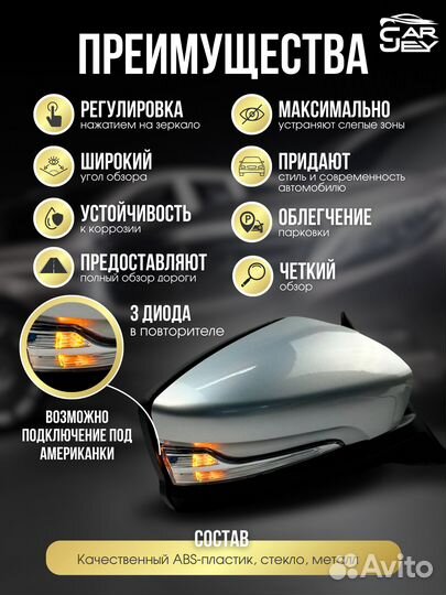 Зеркала в стиле Гранта для Ваз 2105-2107 с ручным