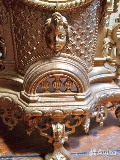 Часы каминные бронза