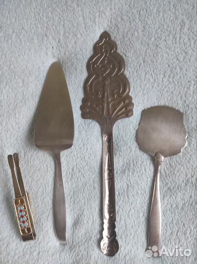 Щипцы для сахара,лопатки для торта СССР,мельхиор