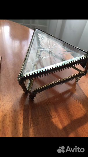 Шкатулка стекло старинная