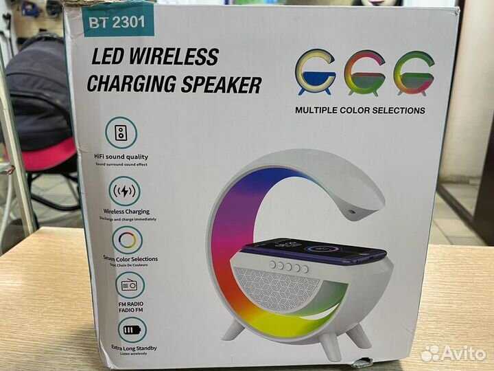 Настольная лампа LED wireless charging speaker BT-2301, белый
