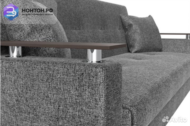 Диван книжка Сенатор рогожка серая