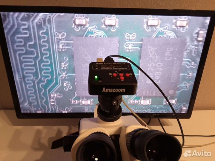 Тринокулярный микроскоп с камерой 38 Мп