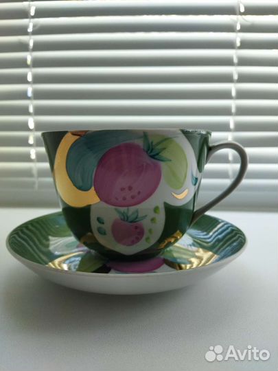Чайная пара гигант Дулево Клубника