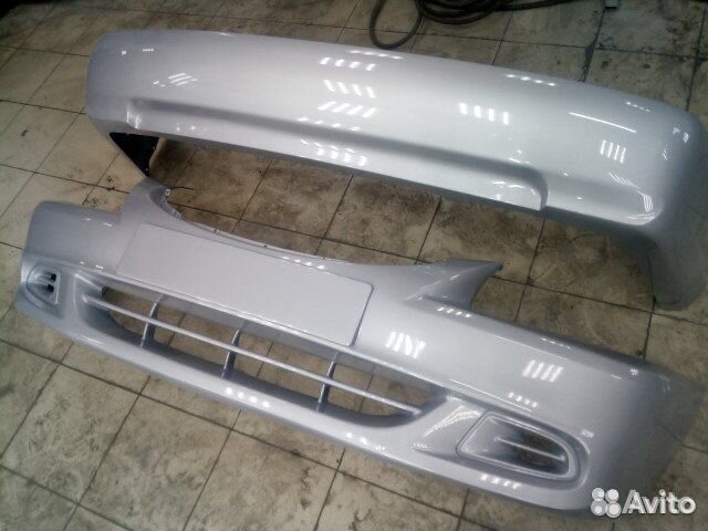 Хендай акцент задний бампер серебро