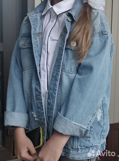 Джинсовка для девочки размер 152 Акула