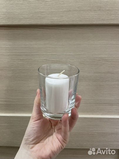 Свеча в стакане украшение