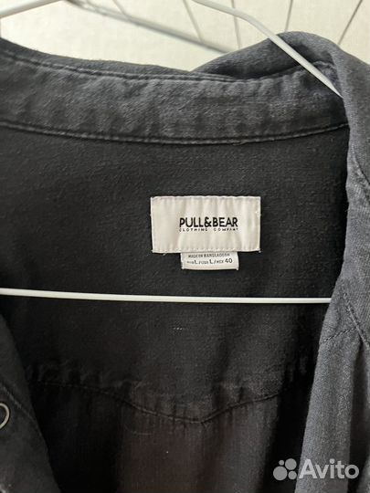 Джинсовая рубашка pull and bear