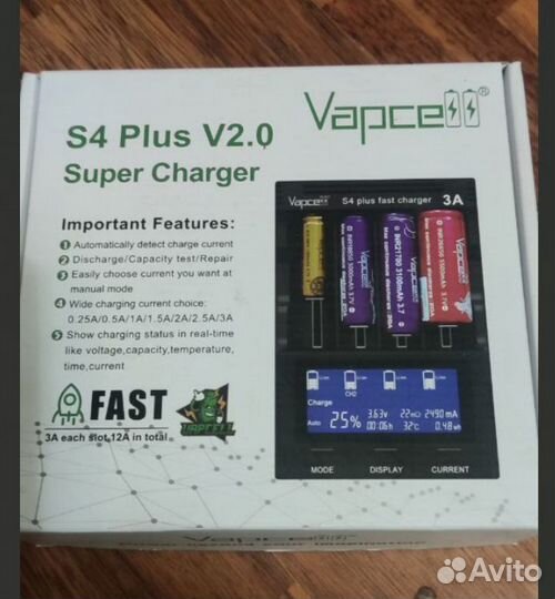 Зарядное универсальное устройство Vapcell S4 Plus