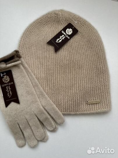 Комплект шапка и перчатки кашемир Gobi's Sun